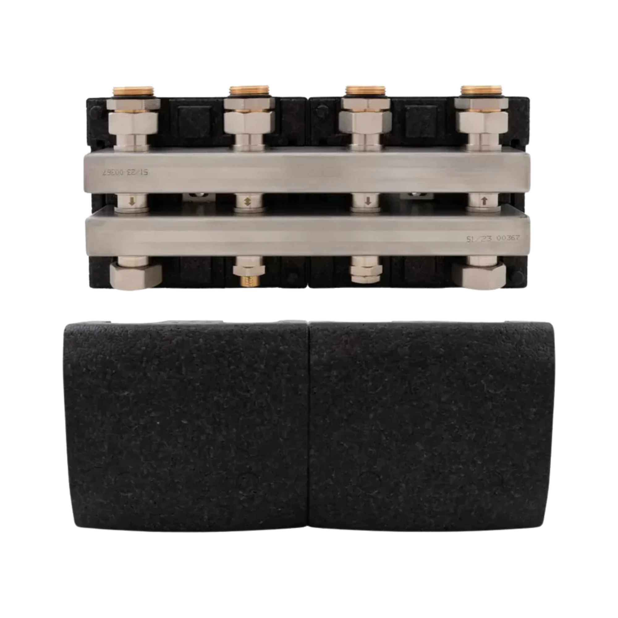 Distributieverdeler RVS 3-zone incl. scheider en bypass