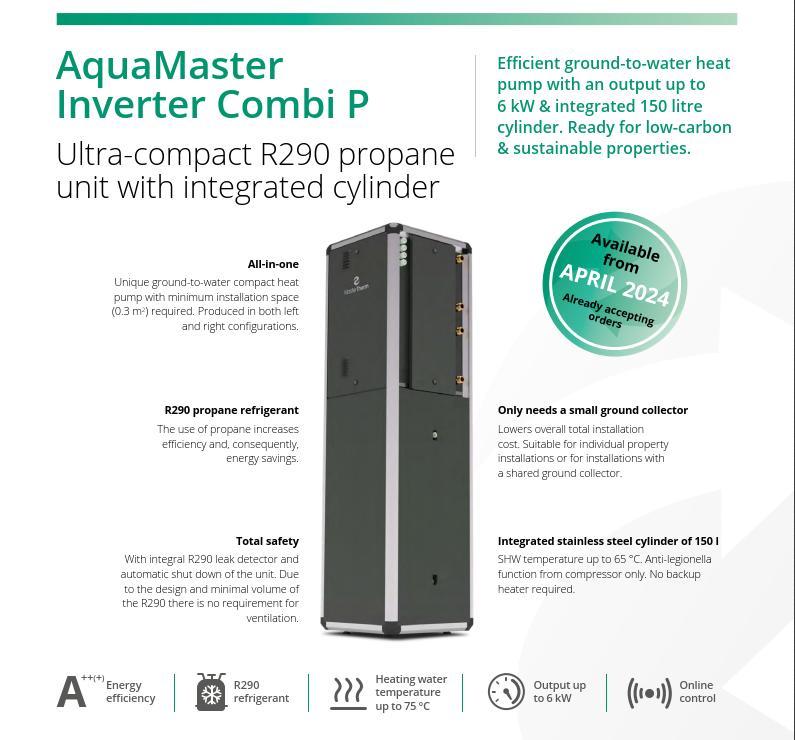MasterTherm AquaMaster Inverter Combi-17ICP bron/water-water propaan warmtepomp