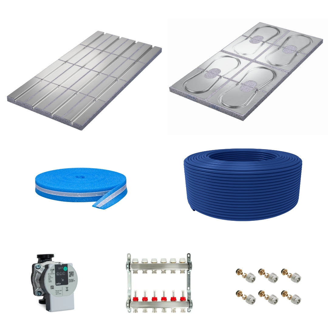 Vloerverwarming Set Droogbouw IDEAL NEO20 - 20mm opbouwhoogte - 125mm verlegafstand
