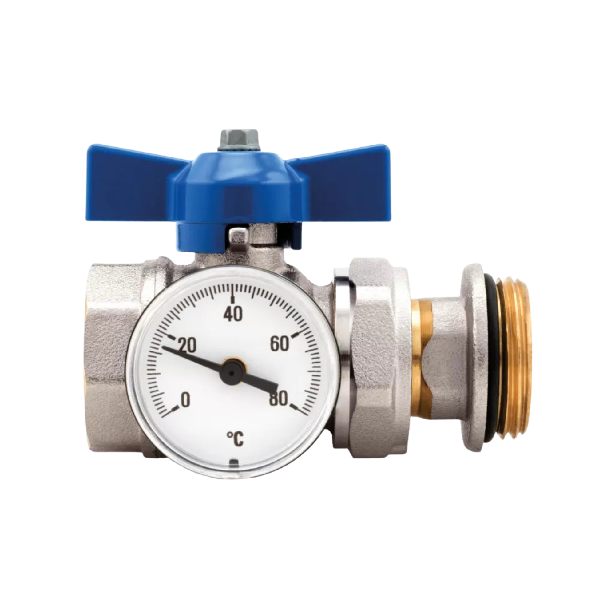 Kogelkraanset 1" incl. 2 thermometers