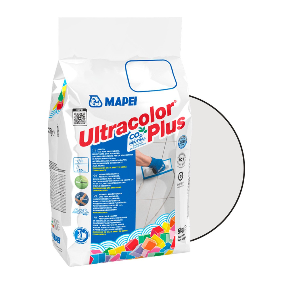Mapei Ultracolor Plus Mortier de Joint 5 kg - Hydrofuge et Anti-moisissure - (Couleur 112 Gris Moyen) 
